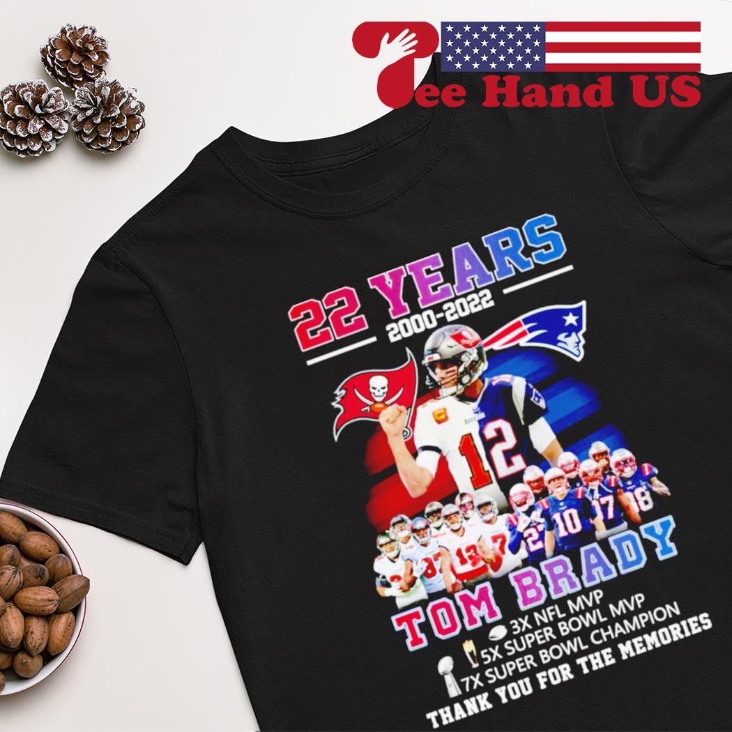 22 years 2000-2022 Tom Brady thank you for the memories shirt