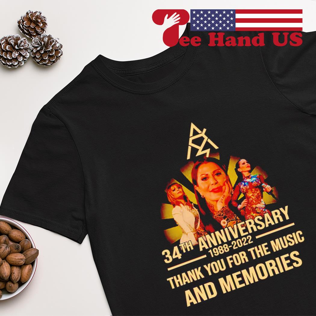 Alejandra Guzmán 34th Anniversary 19882022 Thank You For Memories Signature  Shirt, hoodie, sweater, long sleeve and tank top