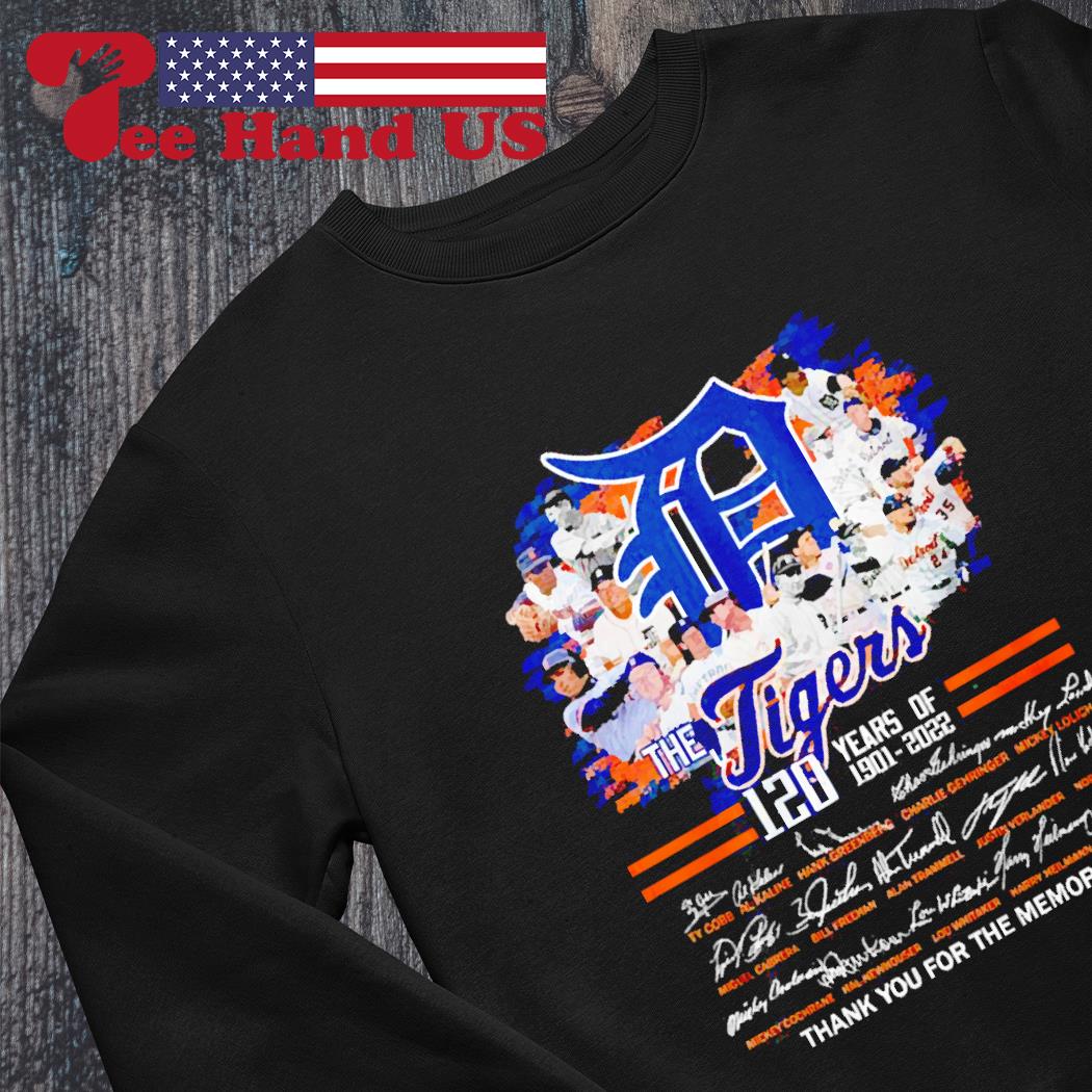 Buy 120 Years Of Detroit Tigers Signatures Thank You For The Memories shirt  For Free Shipping CUSTOM XMAS PRODUCT COMPANY