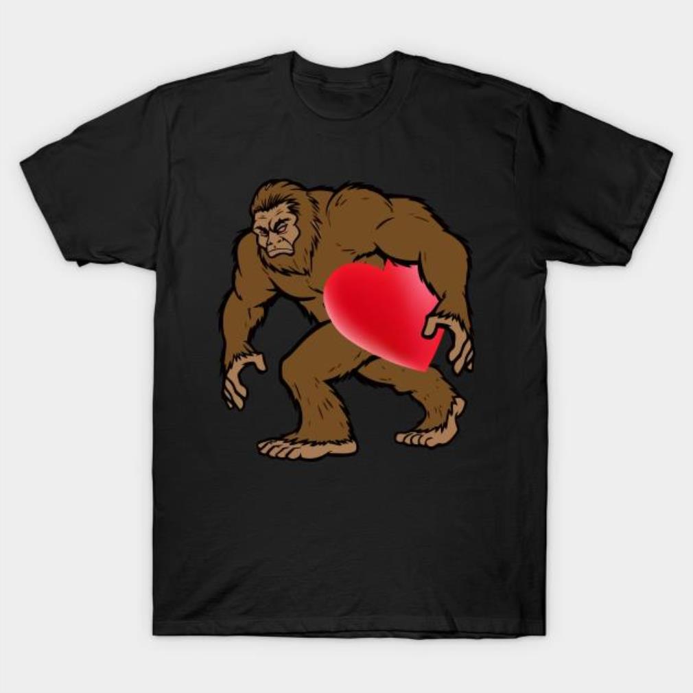 Funny Valentine’s Day Bigfoot With Heart shirt