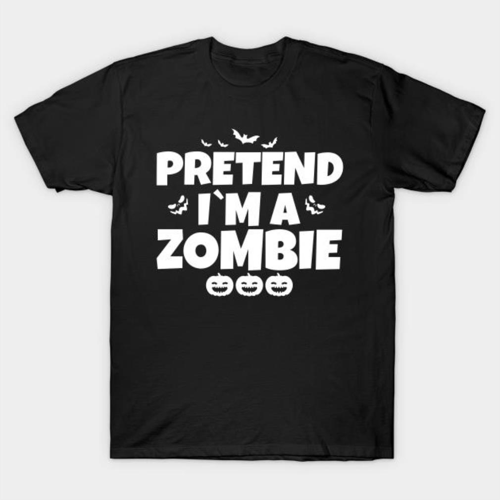 Halloween pumpkin and bats pretend I’m a Zombie t-shirt