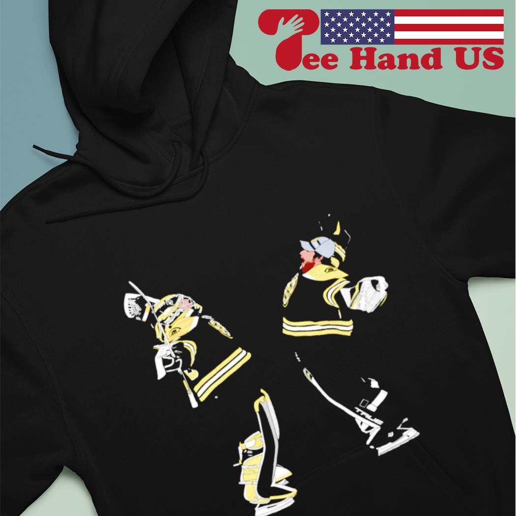 TrollexApparel Comfort Colors Hug It Out Boston Hockey Shirt, Linus Ullmark Sshirt, Jeremy Swayman Tee, Goalie Hug Shirt, Bruins Shirt, Bruins Hockey Tee
