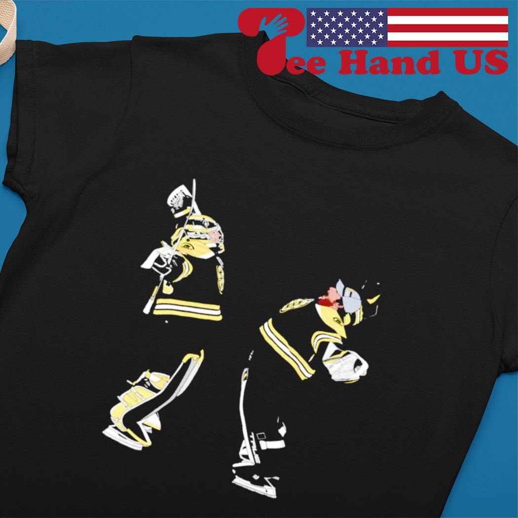 Linus Ullmark & Jeremy Swayman - Goalie Hug - Boston Hockey T-Shirt