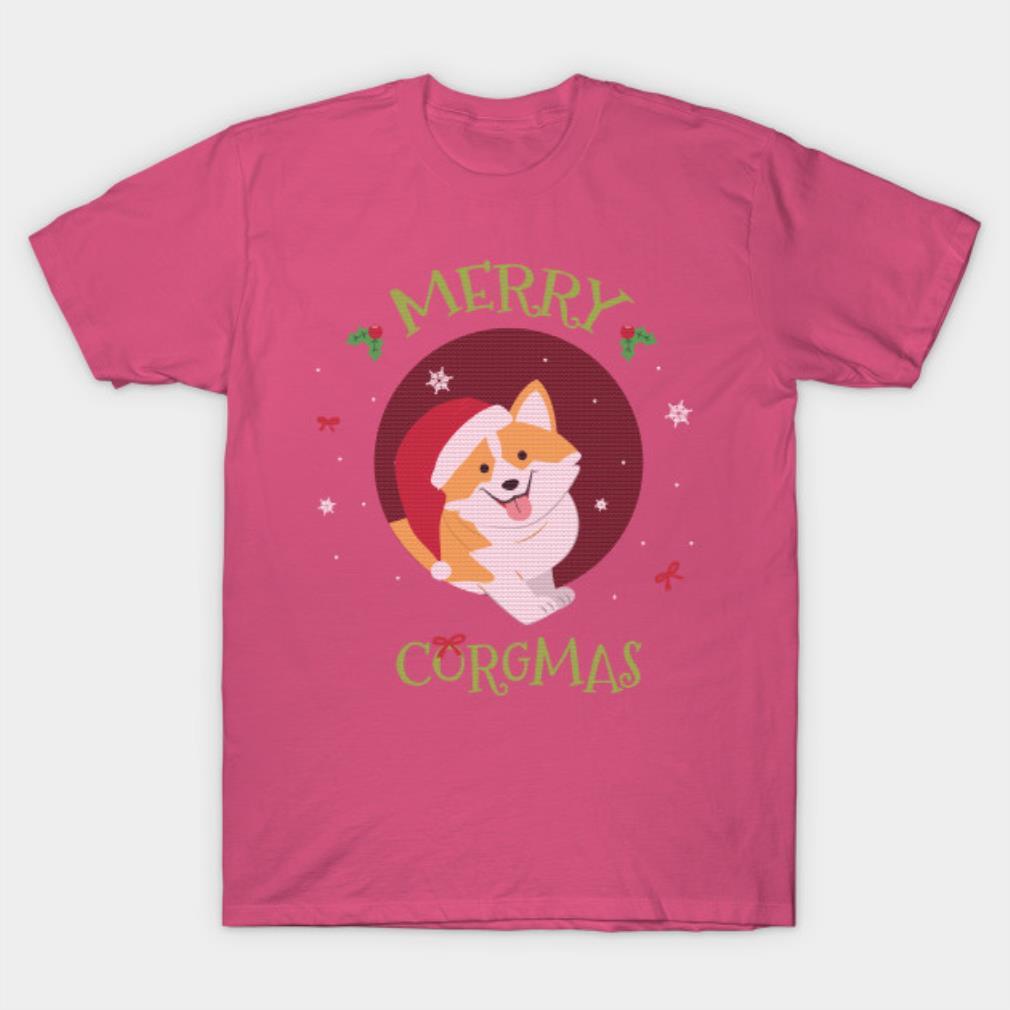Merry Corgmas Ugly Christmas Ugly Sweater Knitted Design Corgy Merry Corgmas T-Shirt