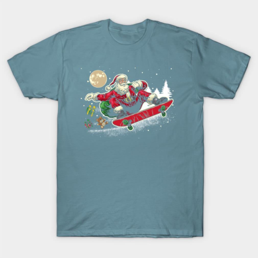 Skateboarder Clothes For Men Women Hipster Santa Claus On Skateboard Ugly Christmas T-shirt