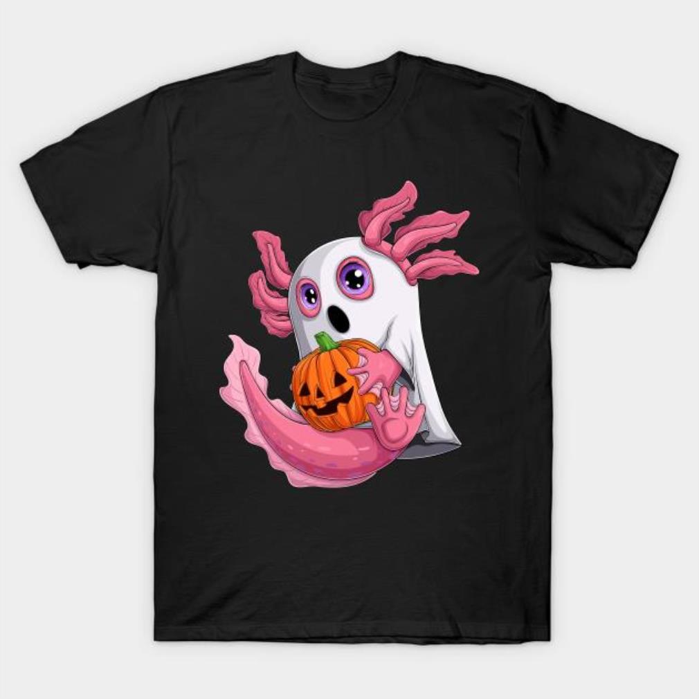 Spooky Axolotl Ghost Halloween Kawaii t-shirt