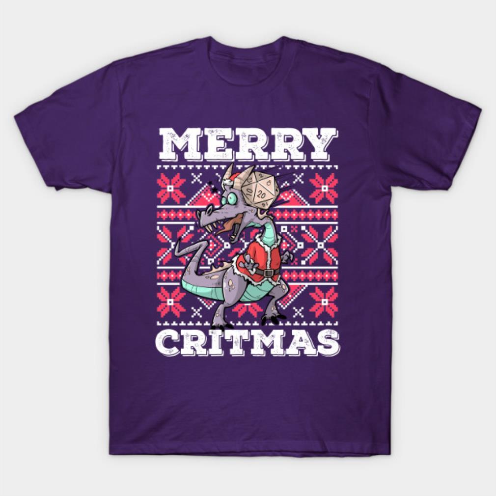 Ugly Christmas D20 Dice RPG Meme Role Play PnP Merry Chritmas T-Shirt