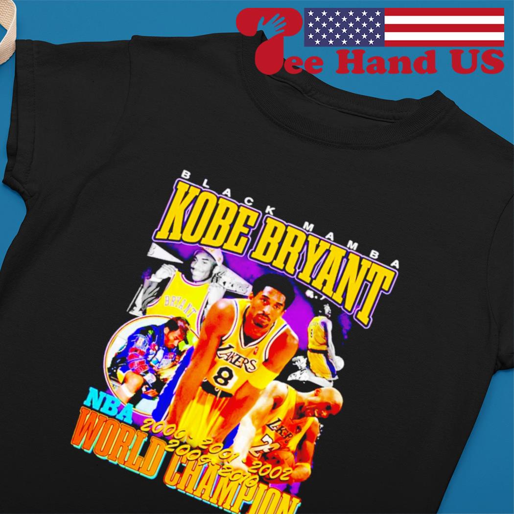 Kobe Bryant Jersey Bite T-Shirt Black Mamba Retro World Championship Lakers  MVP