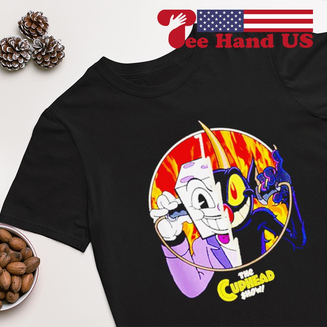  The Cuphead Show King Dice And The Devil Split Poster T-Shirt :  Clothing, Shoes & Jewelry