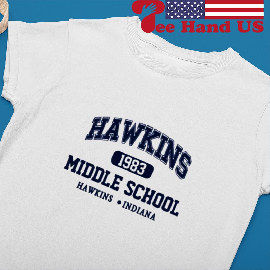 Stranger Things Girl's Hawkins Middle School Cubs 1983 T-Shirt Blue