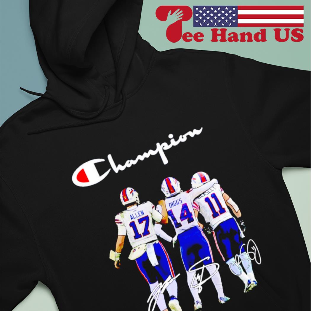 Buffalo Bills Champion Cole Beasley 11 Stefon Diggs 14 Josh Allen 17  Signatures T-Shirt, hoodie, sweater, long sleeve and tank top