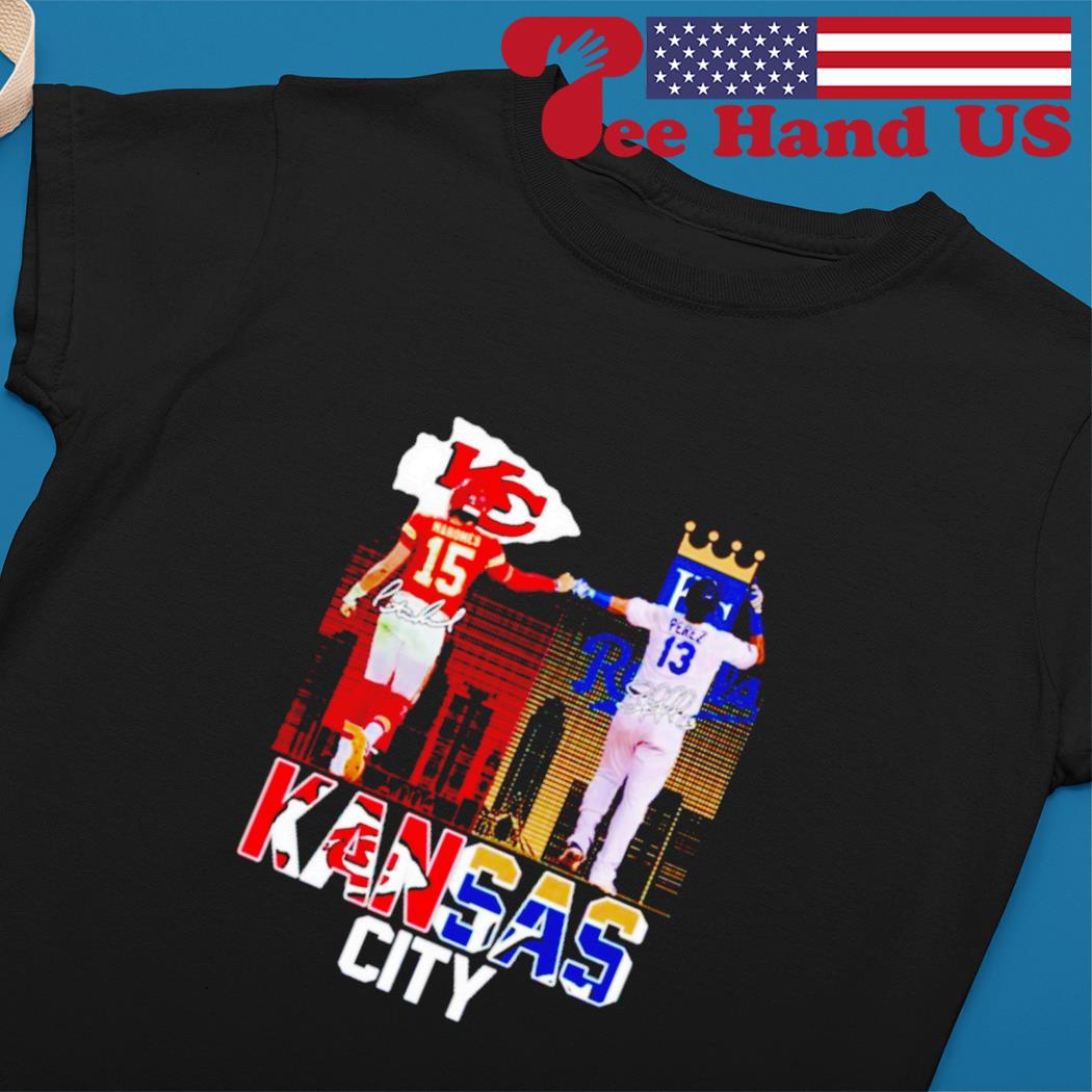 Kansas city Chiefs mahomes and Kansas city royals perez signatures shirt,  hoodie, sweater, long sleeve and tank top