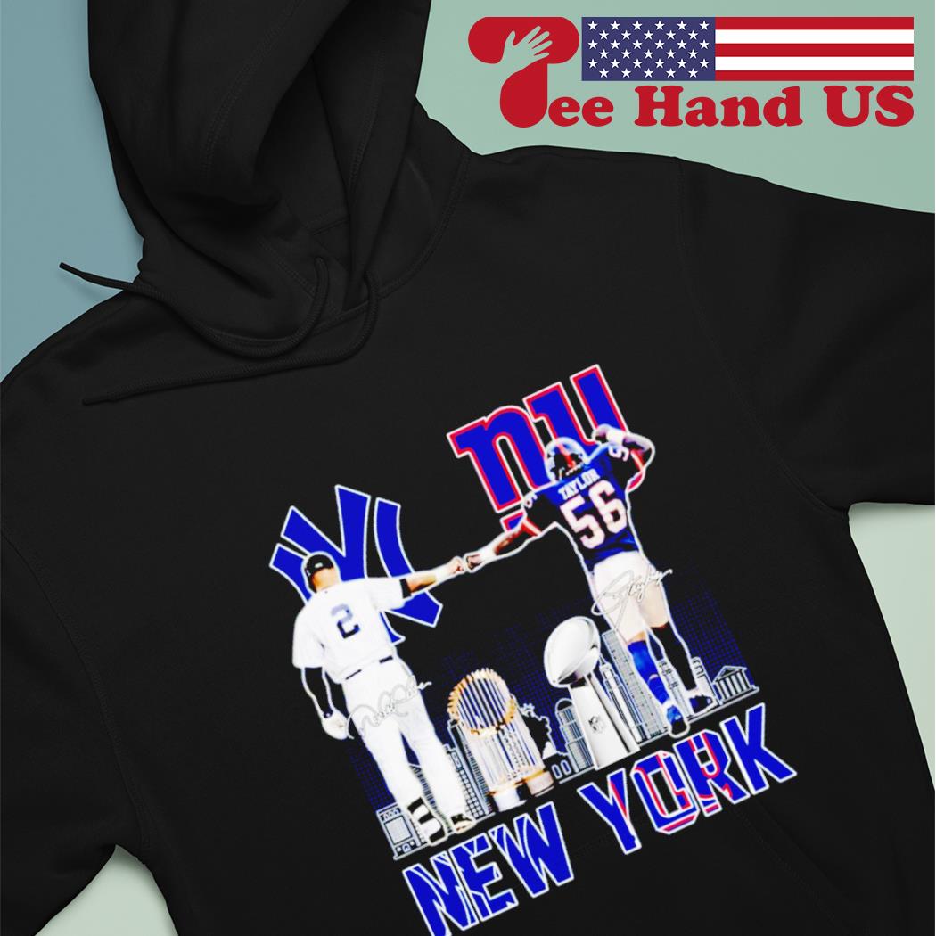 New York Yankees Derek Jeter and New York Giants Lawrence Taylor signatures  Champions shirt, hoodie, sweater, longsleeve and V-neck T-shirt