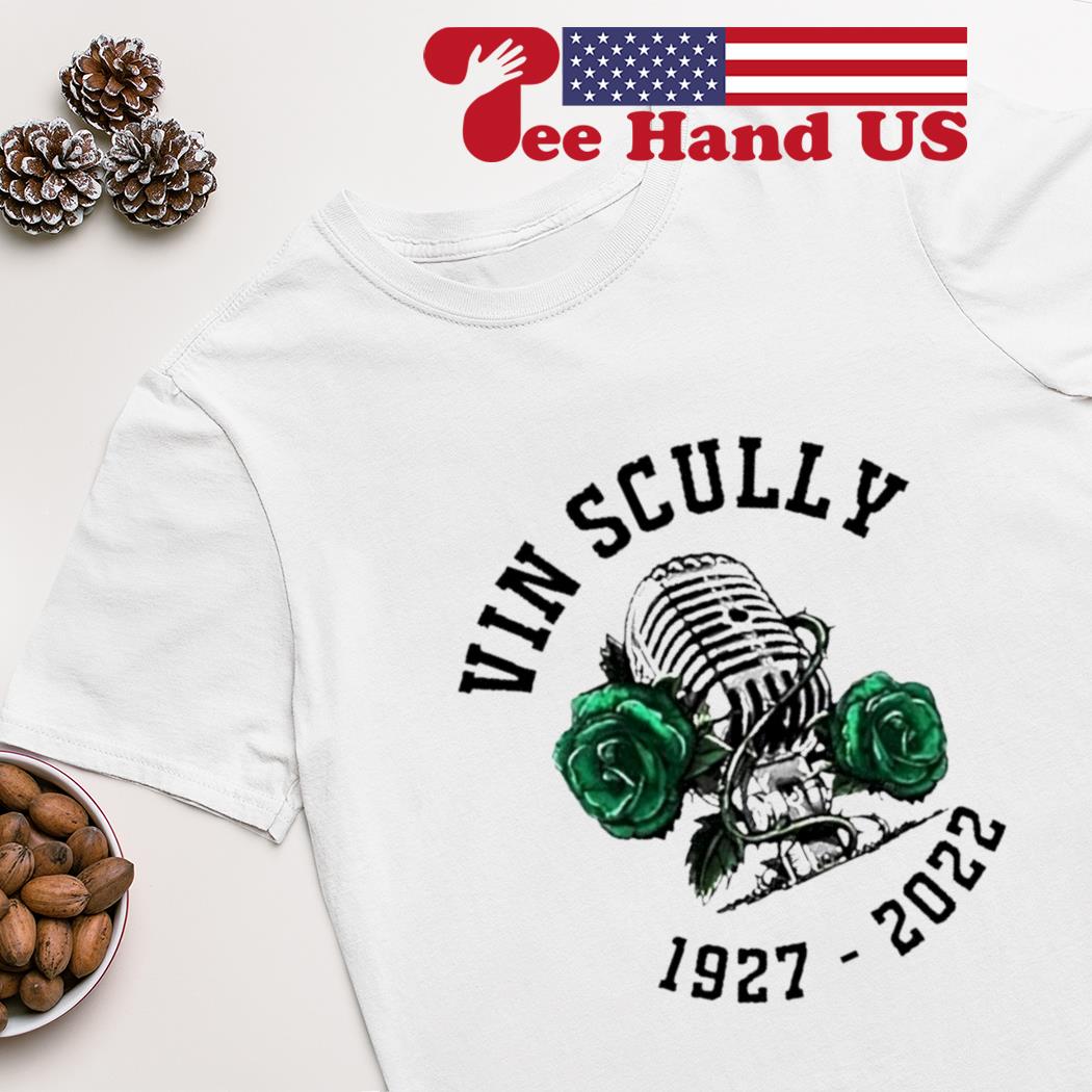Rip Vin Scully microphone rose 1927-2022 shirt, hoodie, sweater