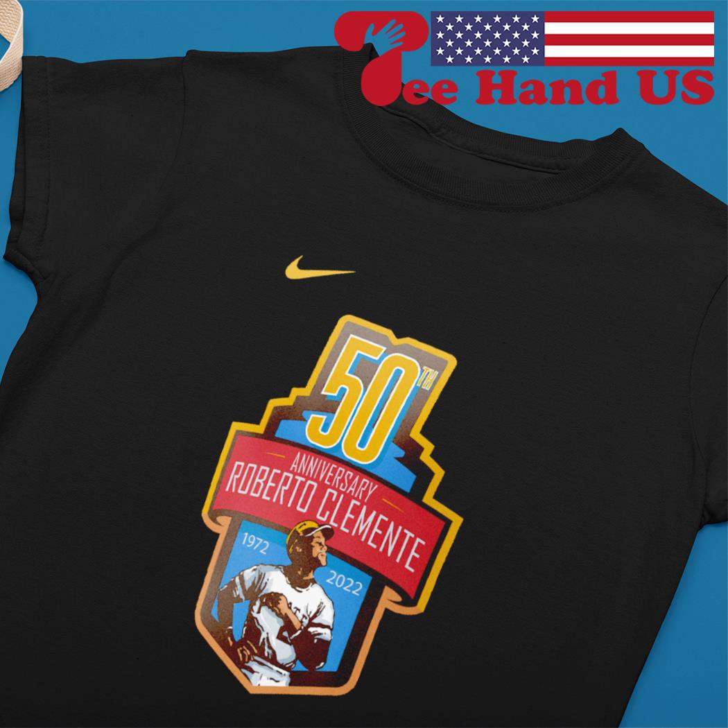 Men's Nike Roberto Clemente Black Pittsburgh Pirates The Great One Commemorative T-Shirt Size: Medium