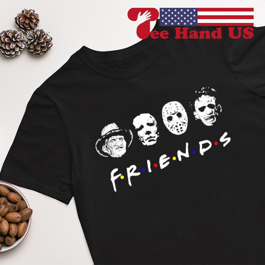 Michael Myers and Freddy Krueger and Jason Voorhees horror friends mashup parody shirt