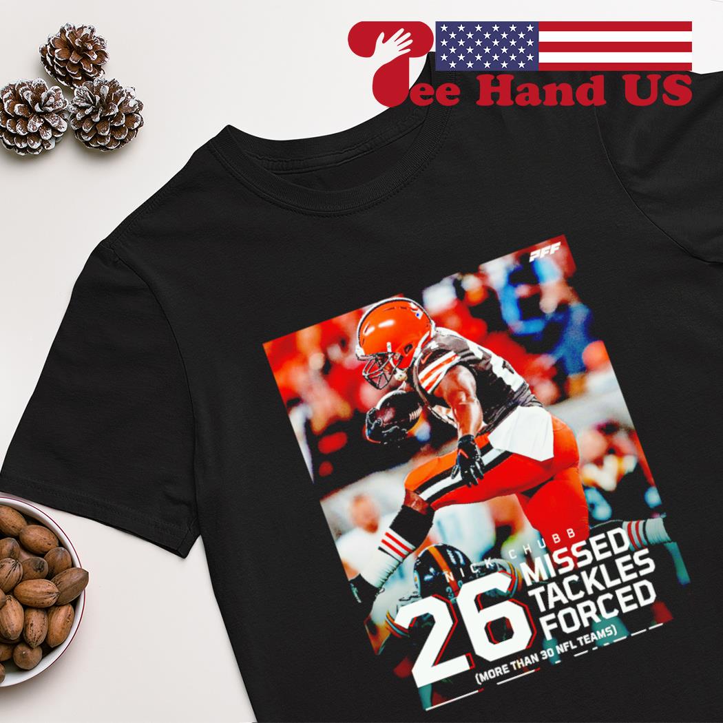 Nick Chubb #26 missed tackles forced shirt