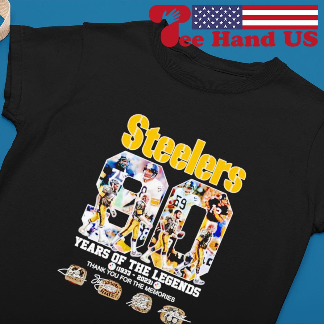 Pittsburgh steelers 90 season 1933 2023 memories signatures shirt