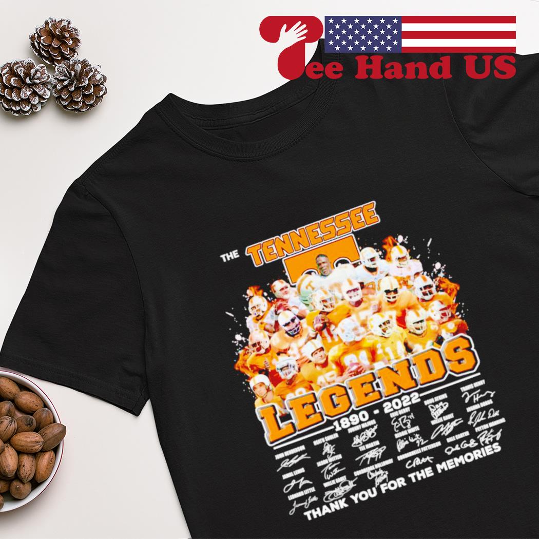 Tennessee Volunteers football legends 1890-2020 thank you for the memories signatures shirt