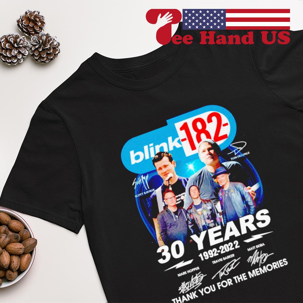 Blink 182 30 years 1992-2022 thank you for the memories signatures shirt