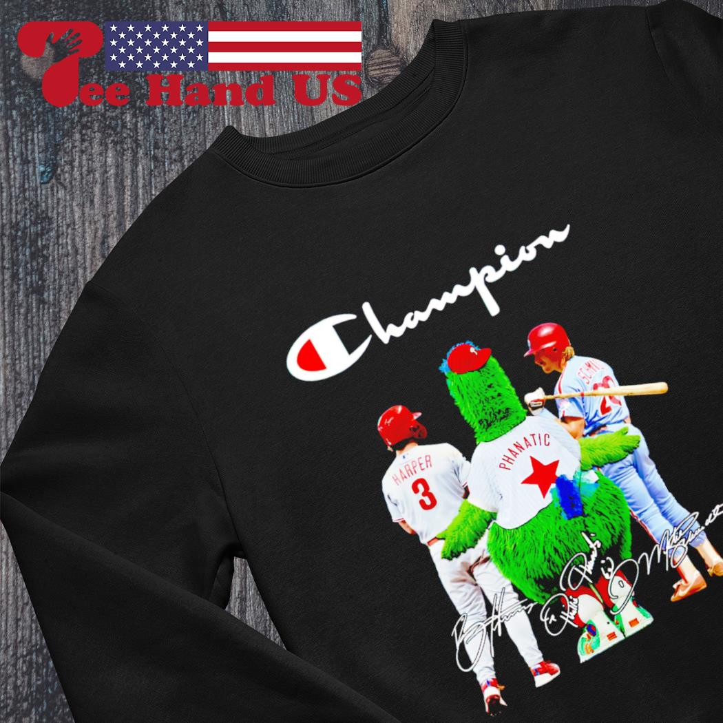 Champion Bryce Harper Phanatic Mascot and Mike Schmidt Philadelphia  Phillies signatures shirt, hoodie, sweater, long sleeve and tank top