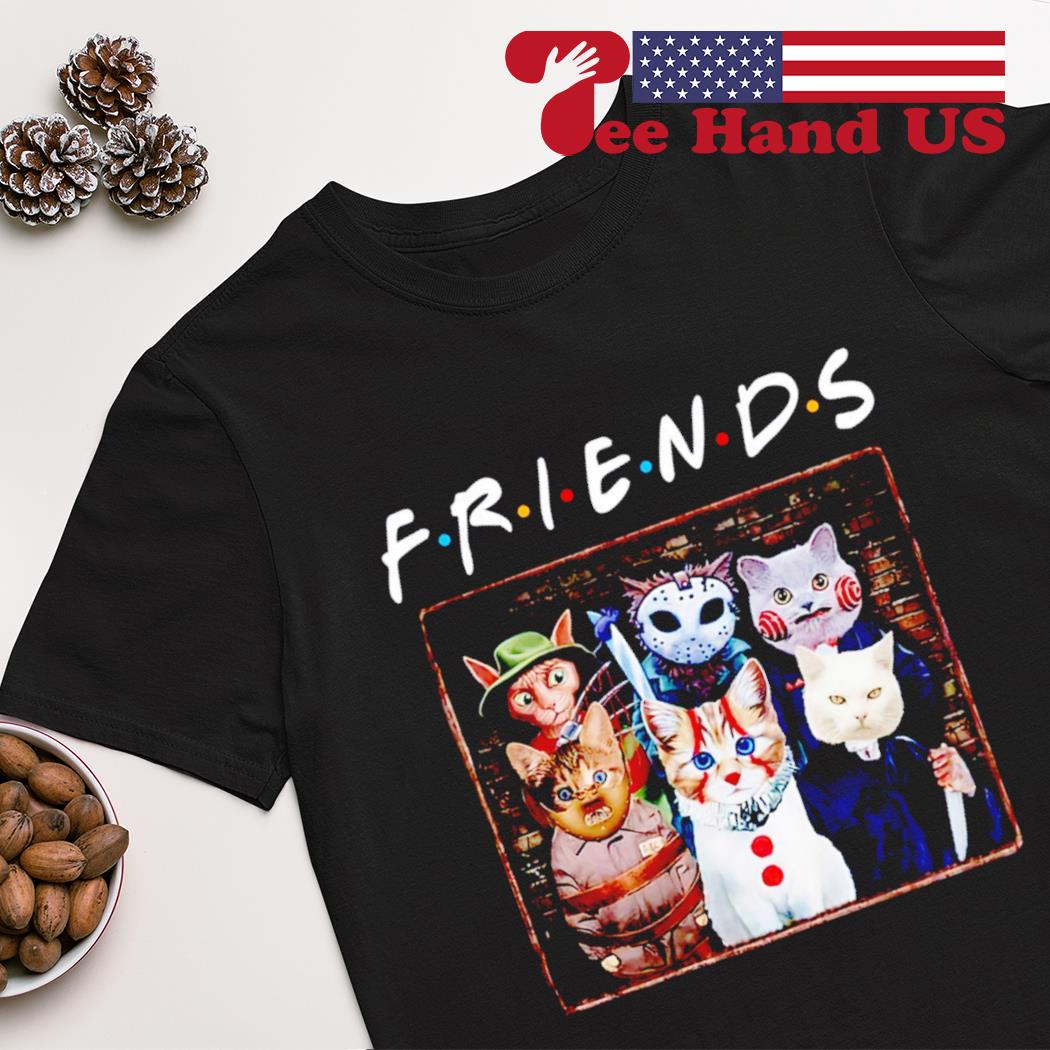 Friends cat in horror movies characters shirt