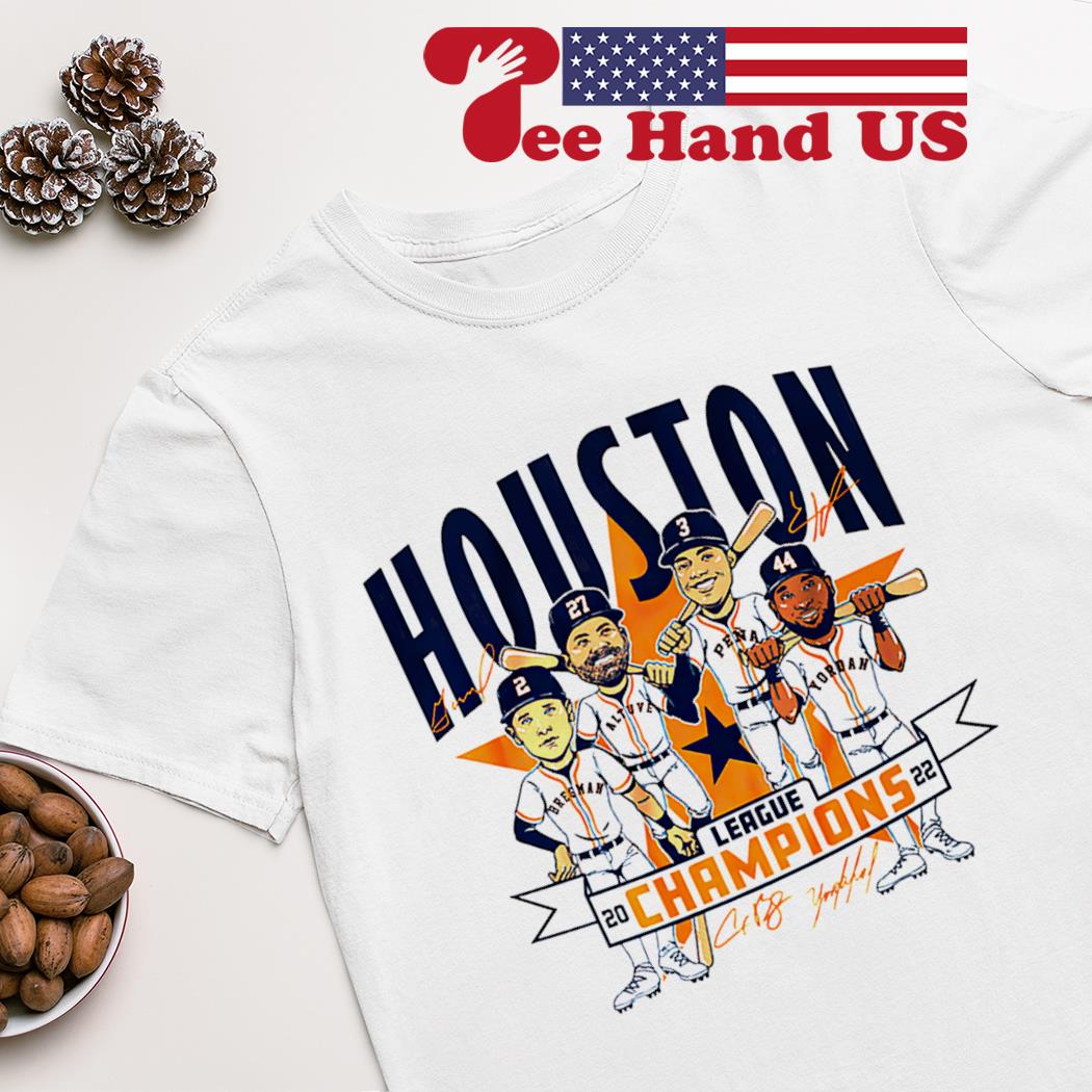 Caricature Houston Astros League Champions 2022 signatures shirt, hoodie,  sweater, long sleeve and tank top