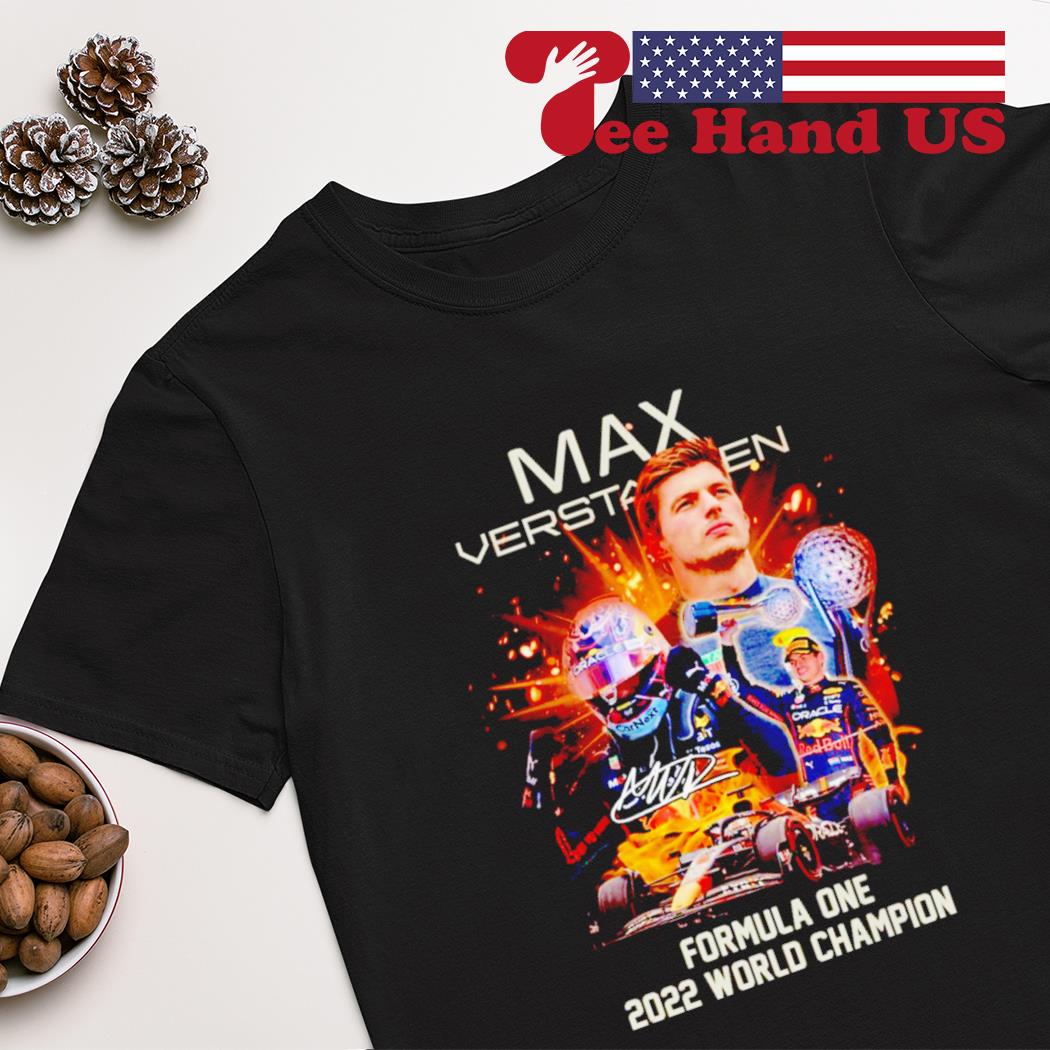 Max Verstappen formula one 2022 world champion signature shirt