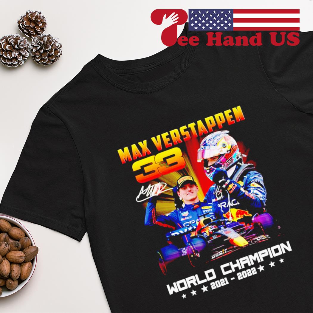 Max Verstappen world champion 2021-2022 signature shirt