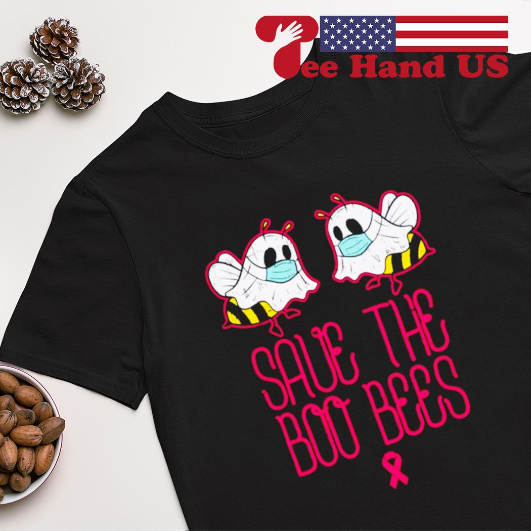 Save the boo bees masks breast cancer awareness halloween shirt