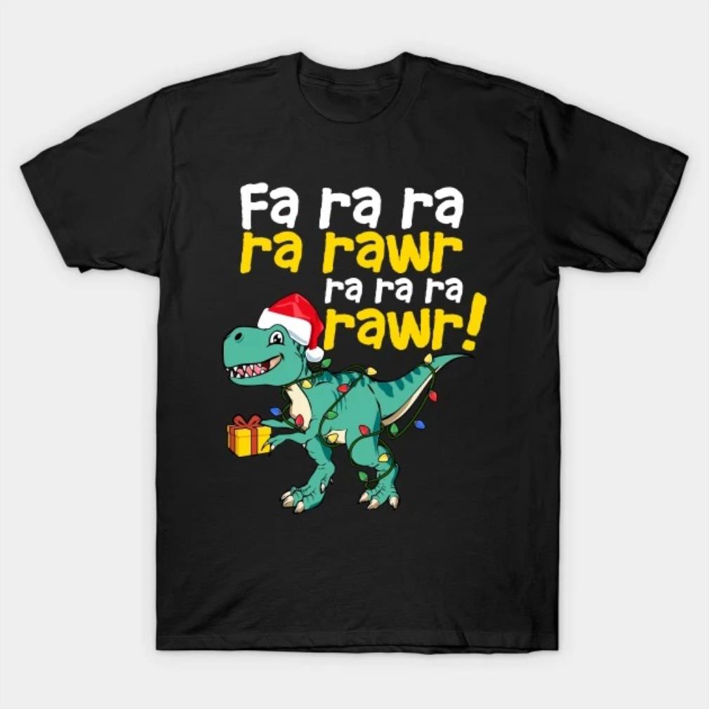 Dinosaur Christmas Fa Ra Rawr T Rex Santa Boys Men Xmas T-Shirt