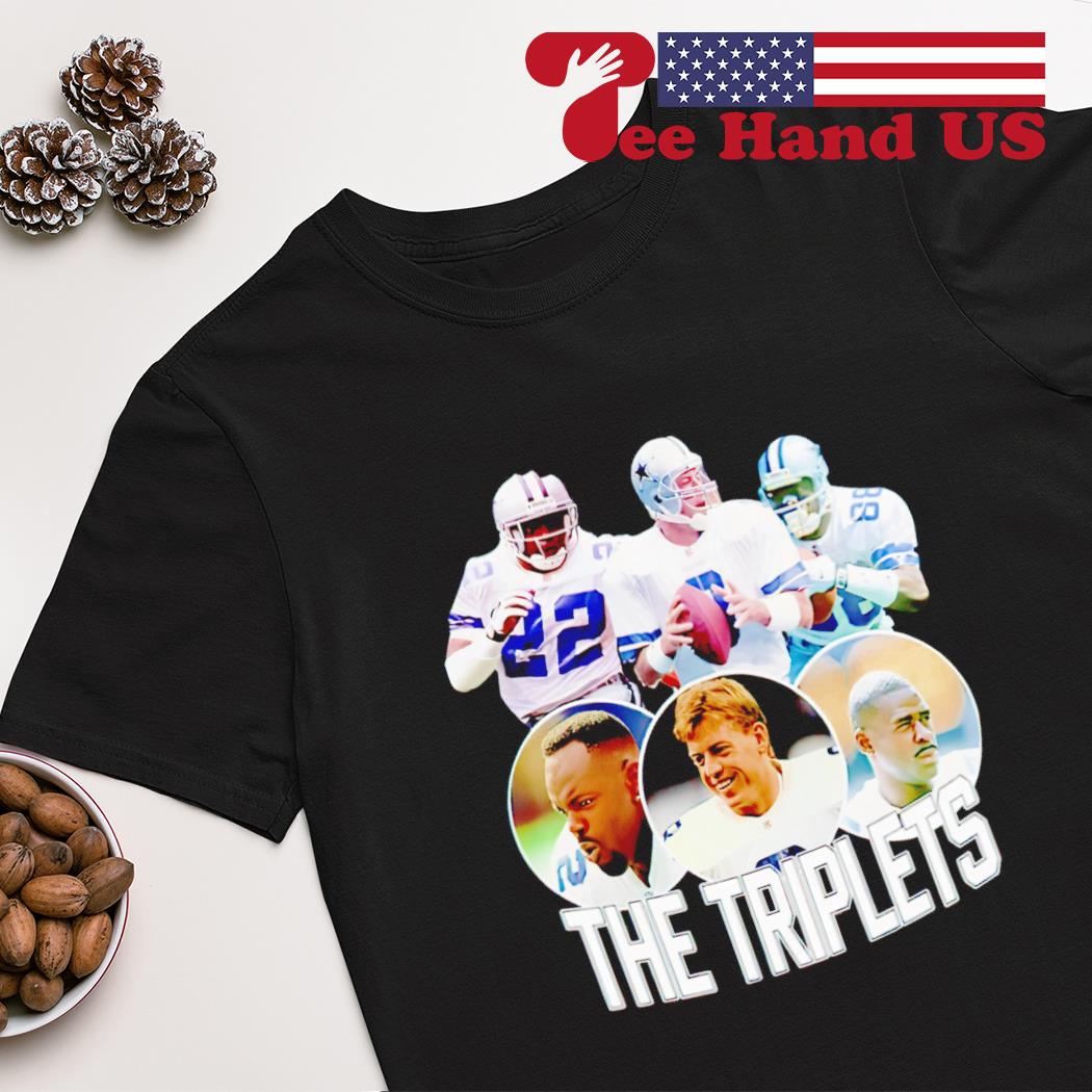 Official The triplets emmitt smith troy aikman and michael irvin T-shirt,  hoodie, tank top, sweater and long sleeve t-shirt