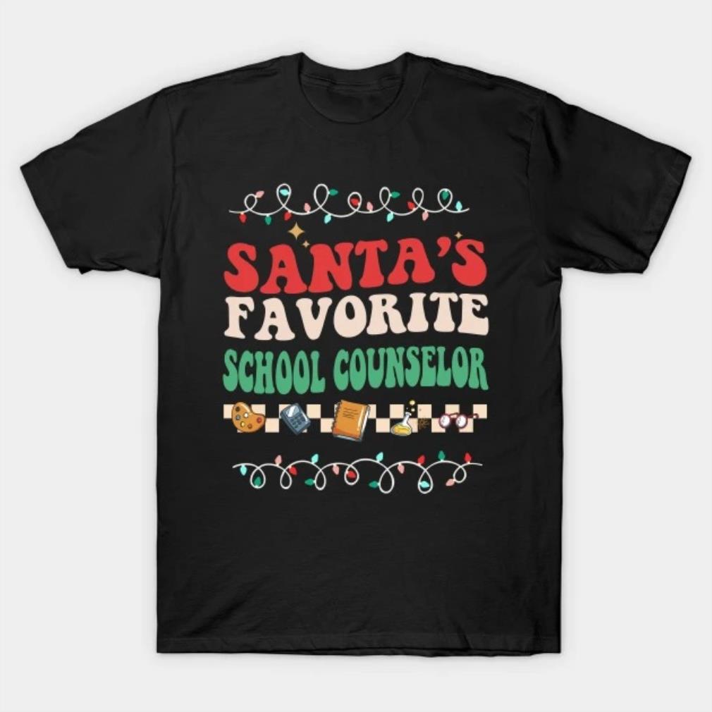 Funny Santa's Favorite School Counselor Christmas Santa Xmas Costume T-Shirt