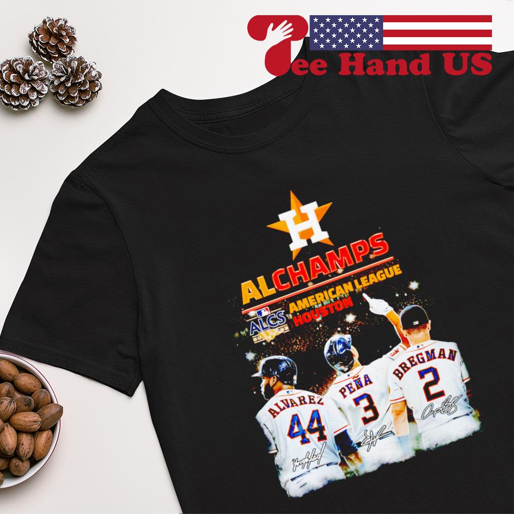 Houston Astros 2022 ALCS Alvarez and Pena and Bregman signatures T-shirt