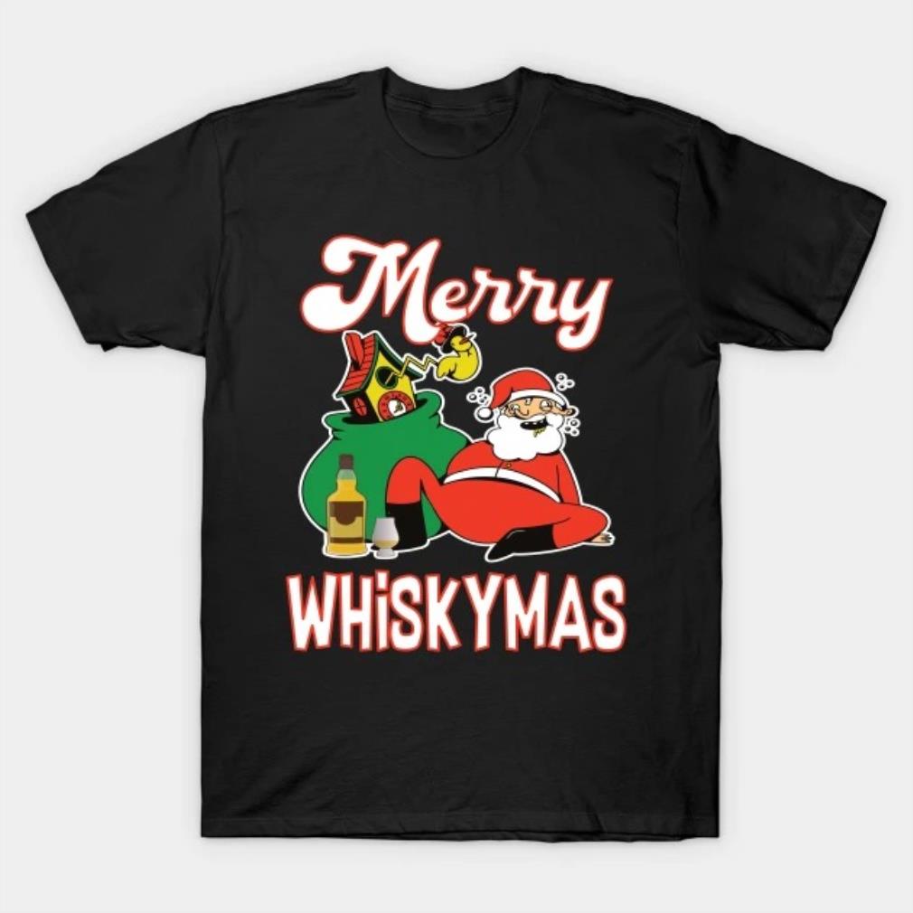 Scotch whisky drinking santa claus funny christmas T-Shirt