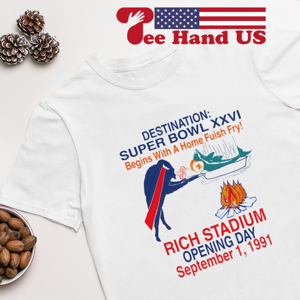 Buffalo Bills vs Miami Dolphins mascot Destination Super Bowl XXVI begins  with a home fuish fry shirt, hoodie, sweater, long sleeve and tank top