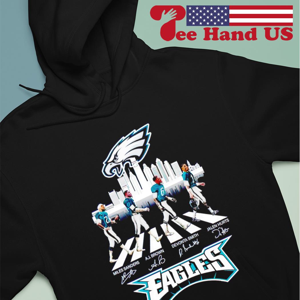 Philadelphia Eagles Miles Sanders AJ Brown Devonta Smith Jalen Hurts  Christmas Signature Best T-Shirt, hoodie, sweater, long sleeve and tank top