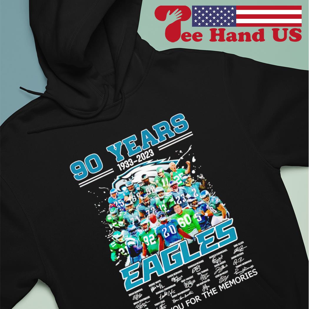 Official Philadelphia Eagles 90th Anniversary 1933-2023 Thank You For The  Memories Signatures shirt,Sweater, Hoodie, And Long Sleeved, Ladies, Tank  Top