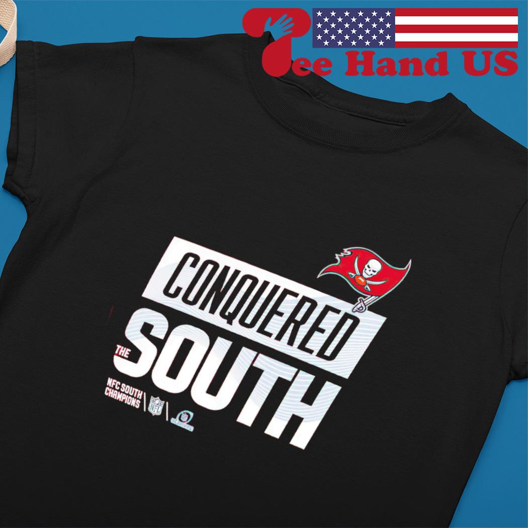 Conquered the south nfc south champions tampa bay buccaneers 2023 shirt,  hoodie, sweater, long sleeve and tank top