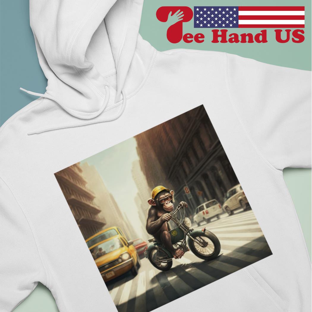 The monkey playing the bike in the city s Hoodie