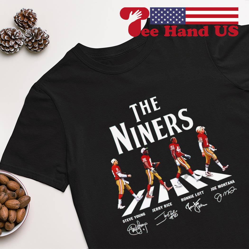 Niners Ronnie Lott Jerry Rice Joe Montana Steve Young Signatures shirt  Women's Racerback Tank - Designed by BenLuke