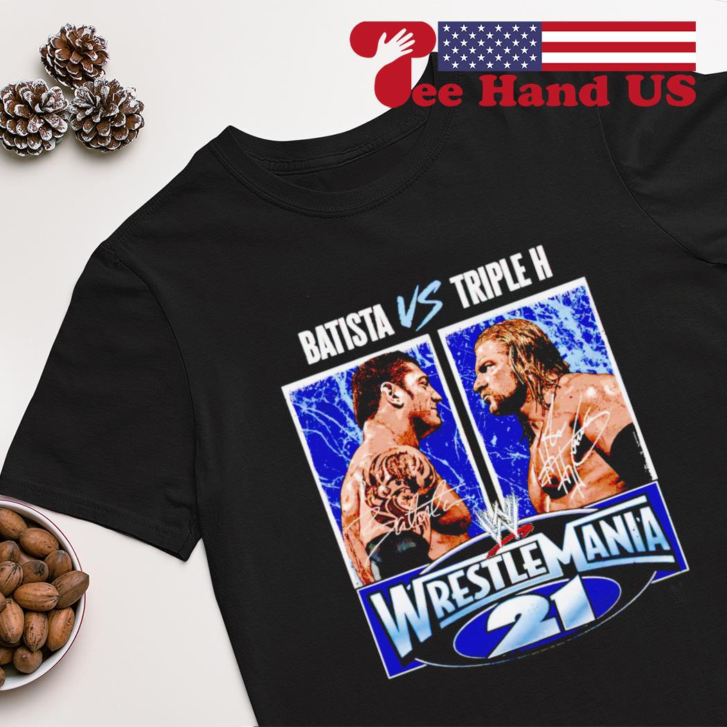 Triple H Vs. Batista WrestleMania 21 signatures shirt
