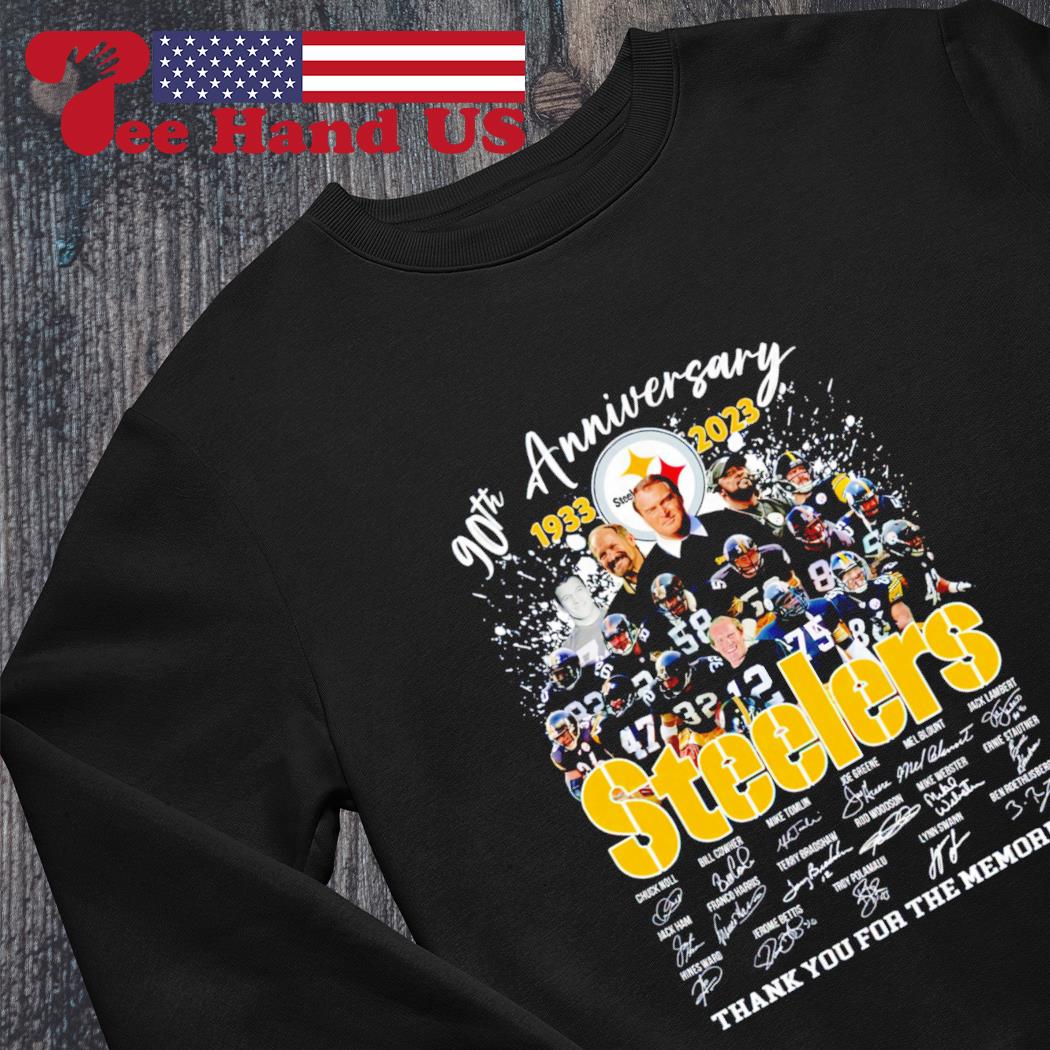 Official pittsburgh Steelers 90th Anniversary 1933-2023 Thank You For The  Memories Shirt, hoodie, sweater, long sleeve and tank top