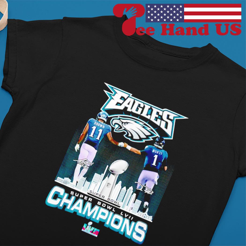 A. J. Brown and Jalen Hurts Philadelphia Eagles Super Bowl LVII Champions  signatures shirt, hoodie, sweater, long sleeve and tank top