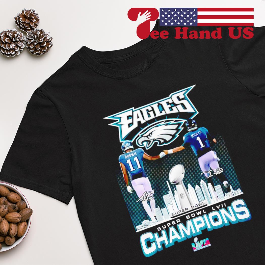 Philadelphia eagles super bowl champions brown and hurt signatures 2023  shirt, hoodie, sweater, long sleeve and tank top