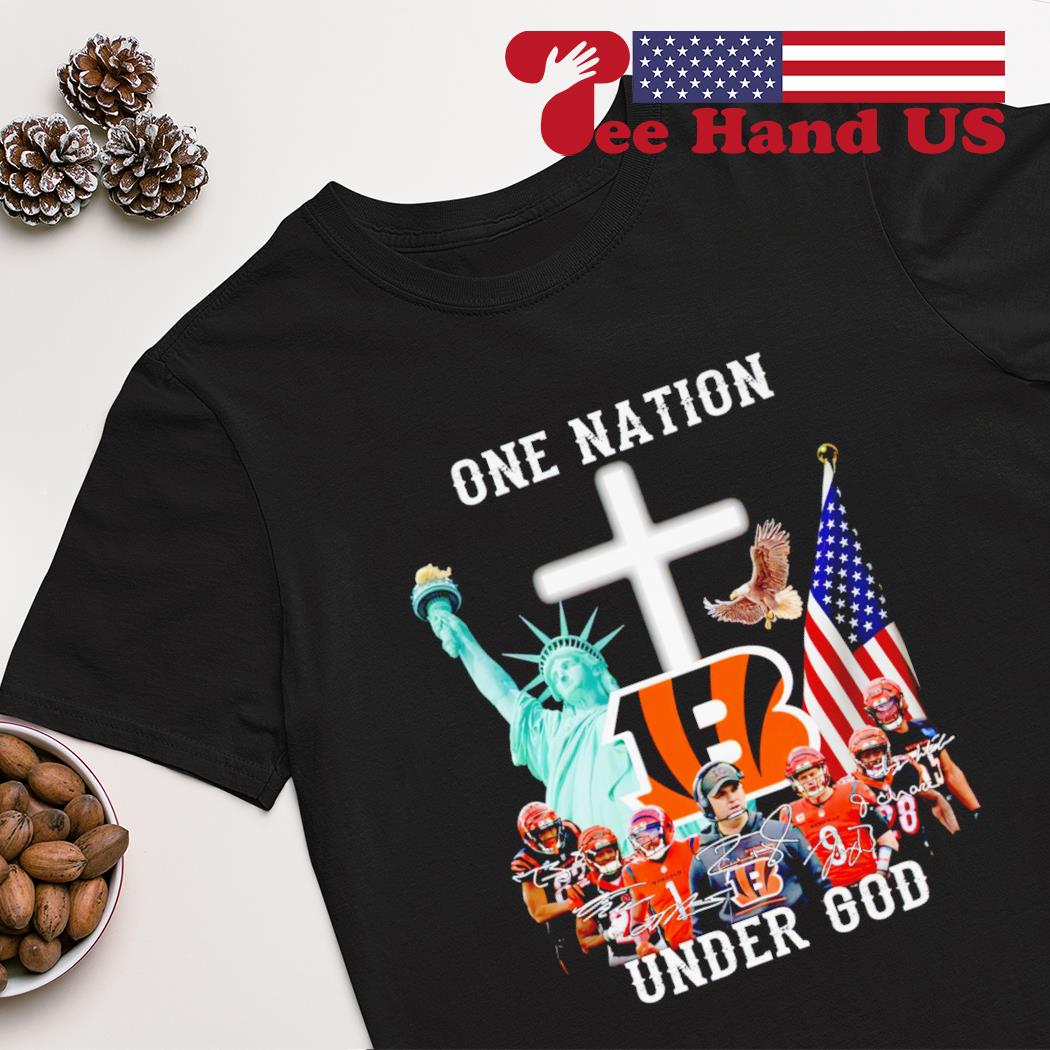 Cincinnati Bengals one nation under God signatures shirt