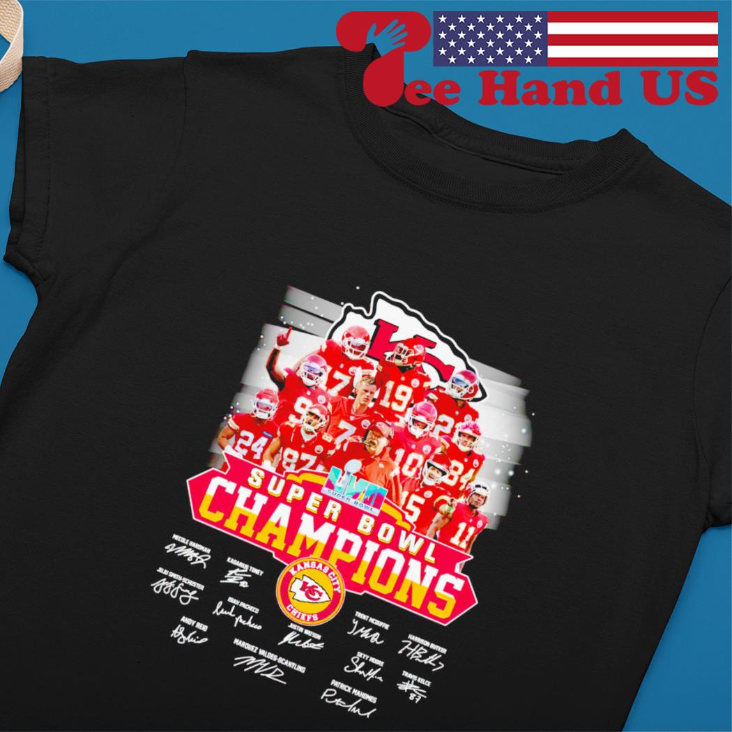 Kansas City Chiefs Red Super Bowl LVII Champions shirt, Signature