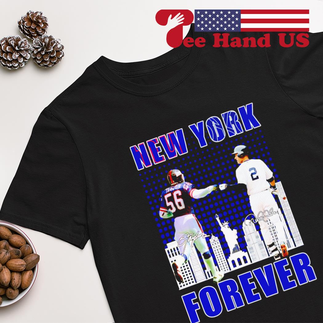 Lawrence Taylor and Derek Jeter's New York forever signatures shirt