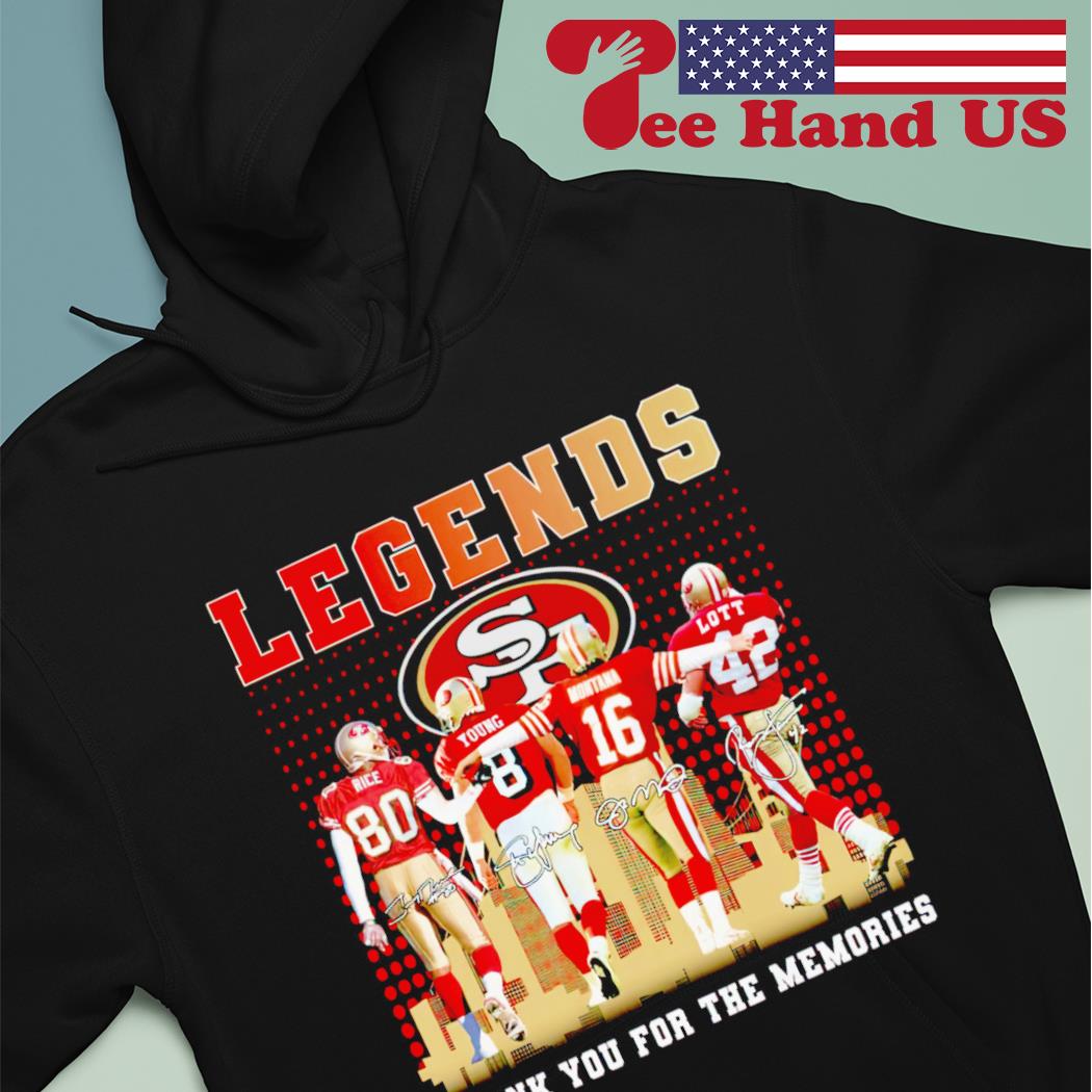 Niners Ronnie Lott Jerry Rice Joe Montana Steve Young Signatures shirt  Women's Racerback Tank - Designed by BenLuke