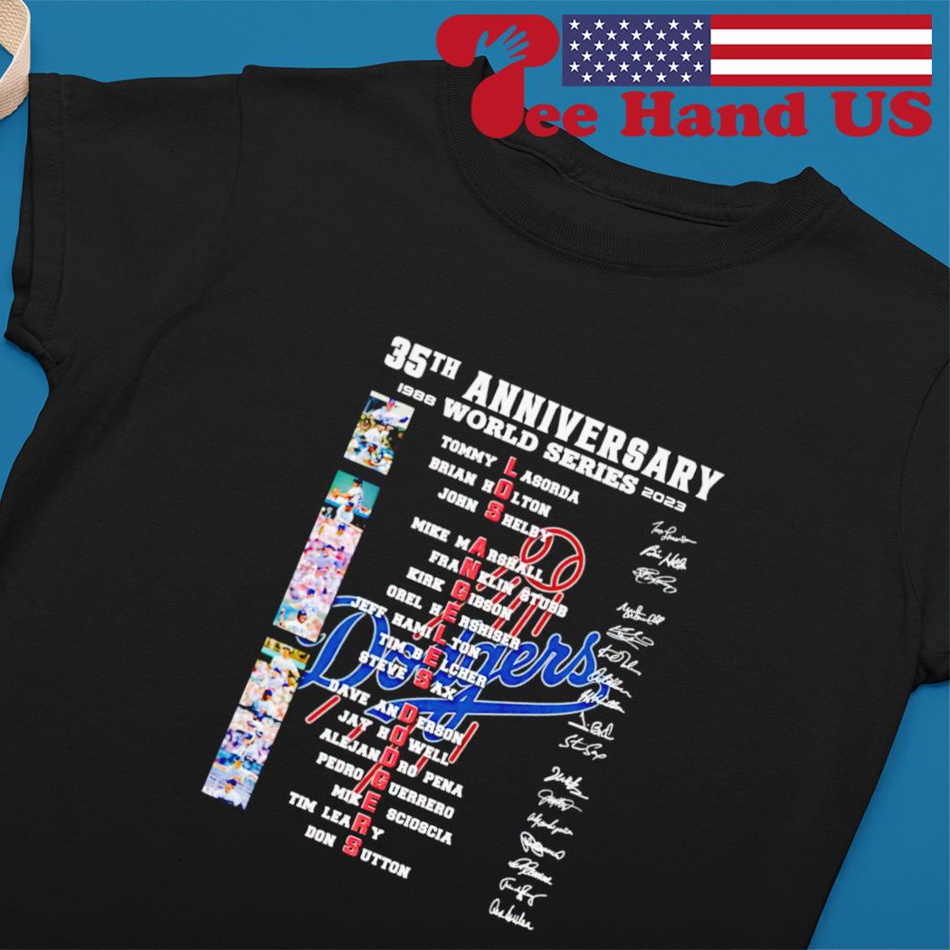 Los Angeles Dodgers 35th anniversary 1988 2023 World Series signatures shirt,  hoodie, sweater, long sleeve and tank top